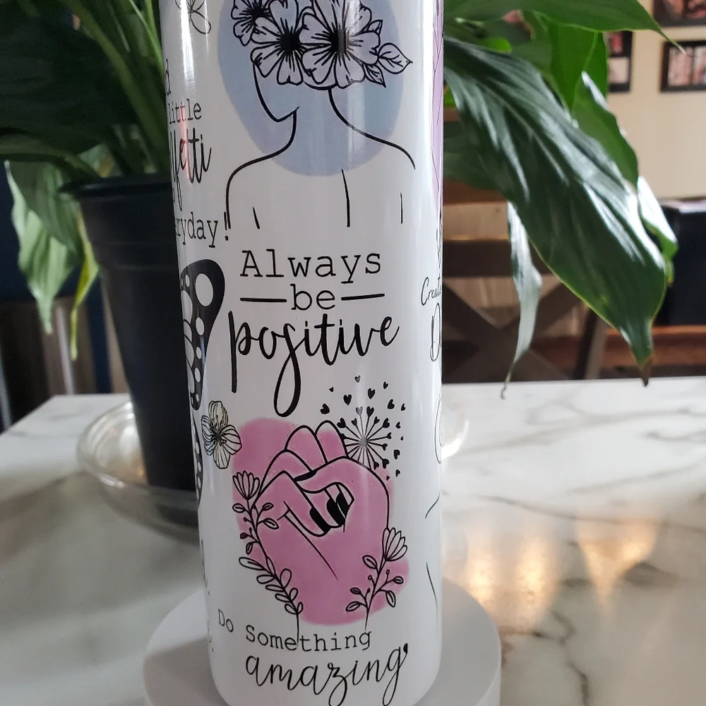 Motivational Positive Affirmations 20oz Tumbler with duo lids 🎉sale